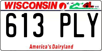 WI license plate 613PLY