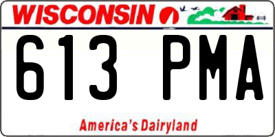 WI license plate 613PMA