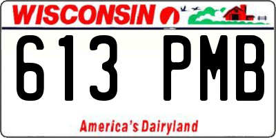 WI license plate 613PMB