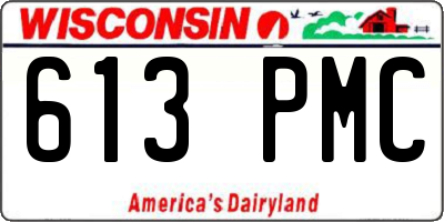 WI license plate 613PMC