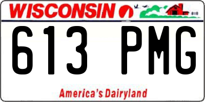 WI license plate 613PMG