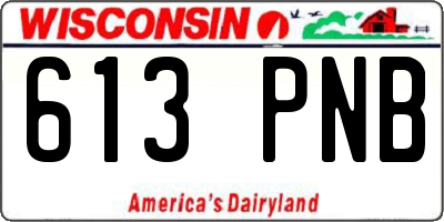 WI license plate 613PNB