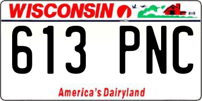 WI license plate 613PNC