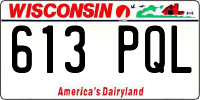 WI license plate 613PQL
