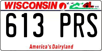 WI license plate 613PRS