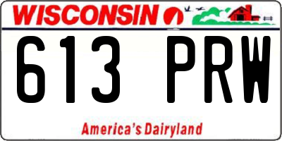 WI license plate 613PRW