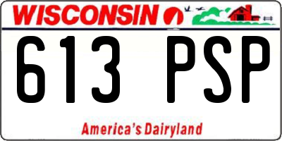 WI license plate 613PSP