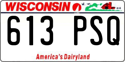 WI license plate 613PSQ