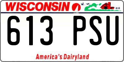 WI license plate 613PSU