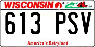 WI license plate 613PSV