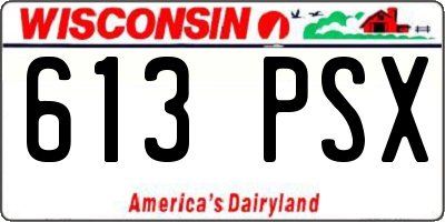 WI license plate 613PSX