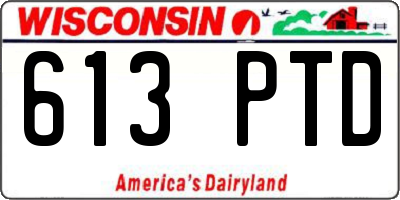 WI license plate 613PTD