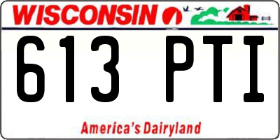 WI license plate 613PTI
