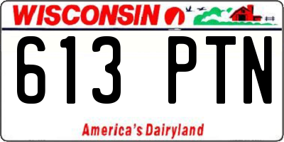 WI license plate 613PTN