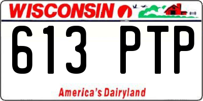 WI license plate 613PTP