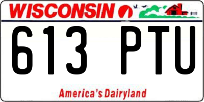 WI license plate 613PTU