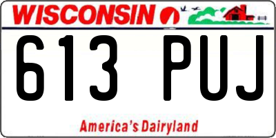 WI license plate 613PUJ