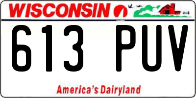WI license plate 613PUV