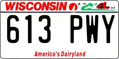 WI license plate 613PWY