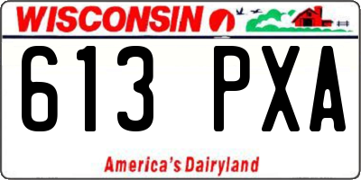 WI license plate 613PXA