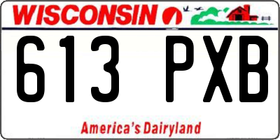 WI license plate 613PXB