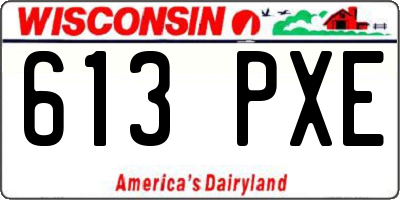 WI license plate 613PXE