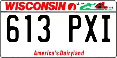 WI license plate 613PXI