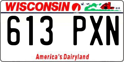 WI license plate 613PXN