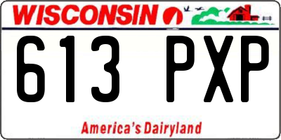 WI license plate 613PXP