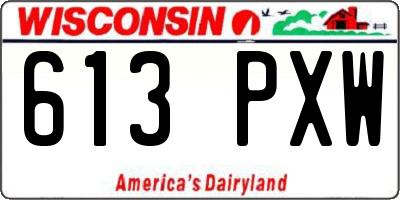 WI license plate 613PXW