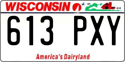 WI license plate 613PXY