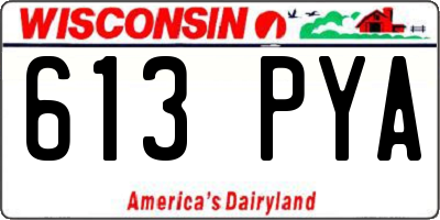 WI license plate 613PYA