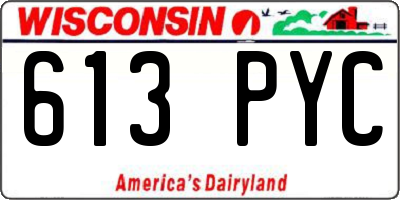 WI license plate 613PYC