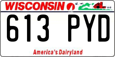 WI license plate 613PYD