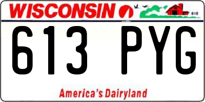 WI license plate 613PYG