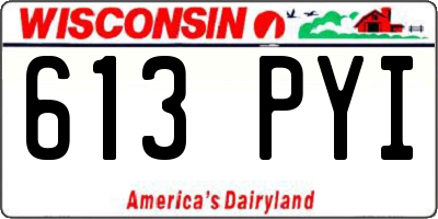WI license plate 613PYI