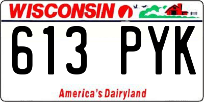 WI license plate 613PYK