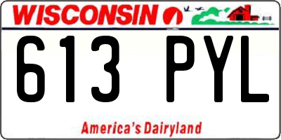 WI license plate 613PYL