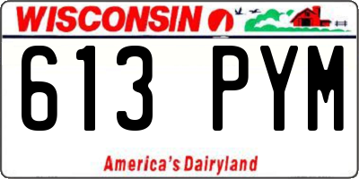 WI license plate 613PYM