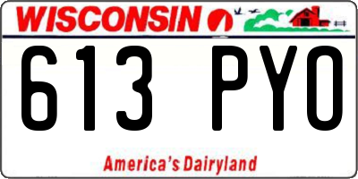 WI license plate 613PYO