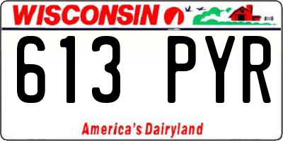 WI license plate 613PYR