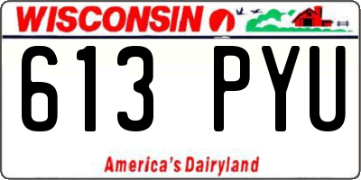 WI license plate 613PYU