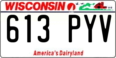 WI license plate 613PYV