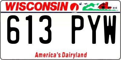 WI license plate 613PYW