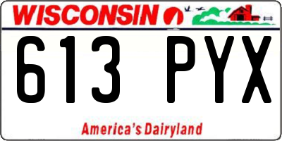 WI license plate 613PYX