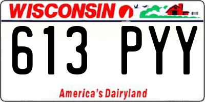 WI license plate 613PYY