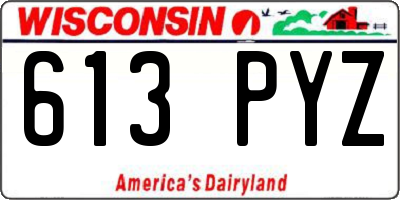 WI license plate 613PYZ