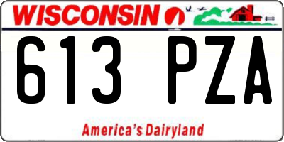 WI license plate 613PZA