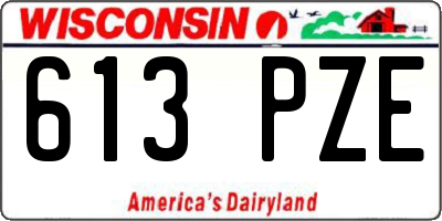 WI license plate 613PZE