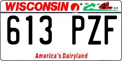 WI license plate 613PZF